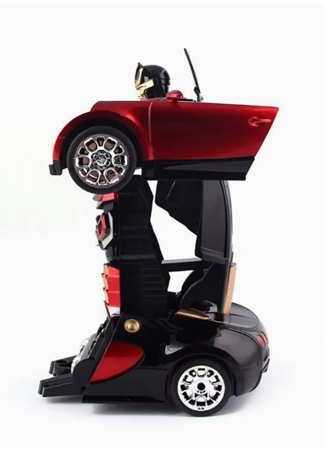 Children's Remote Control Car Robot Transformation Toy Boy Girl Toy Gift Robot Intelligent Car (Red)