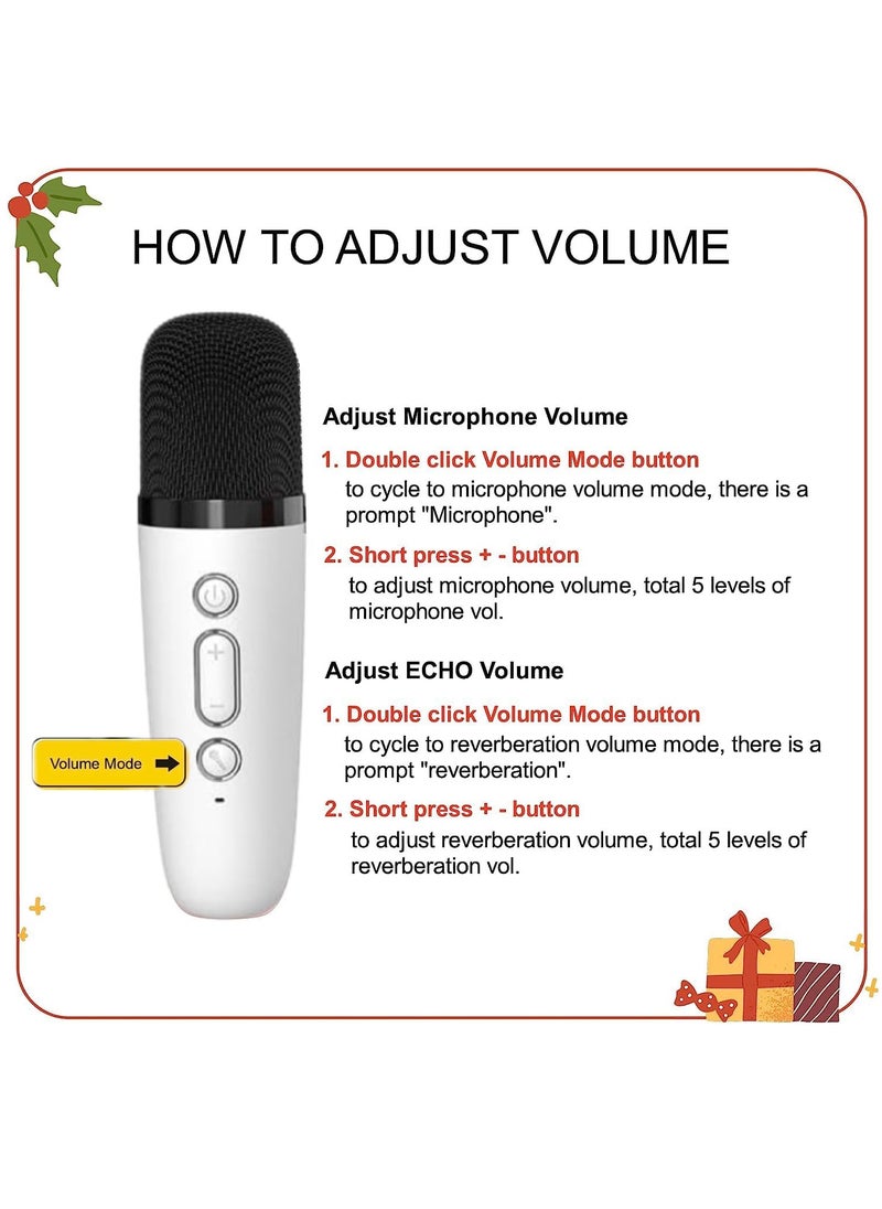 Bluetooth Speaker with Microphone for Kids Adults Karaoke Machine with 2 Wireless Microphone Portable Handheld Bluetooth Karaoke Toys for Girls and Boys Gifts Home Party Birthday
