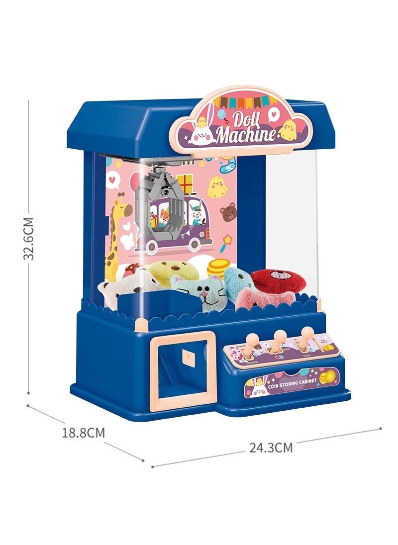 Electronic Doll Machine for Kids, DIY Mini Claw Machine with Music, Light and Candy Grabber for Home Parties, Boys and Girls Fun and Cool Toys Galore Gift