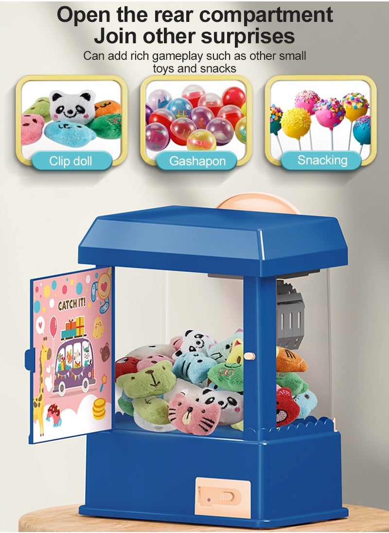Electronic Doll Machine for Kids, DIY Mini Claw Machine with Music, Light and Candy Grabber for Home Parties, Boys and Girls Fun and Cool Toys Galore Gift
