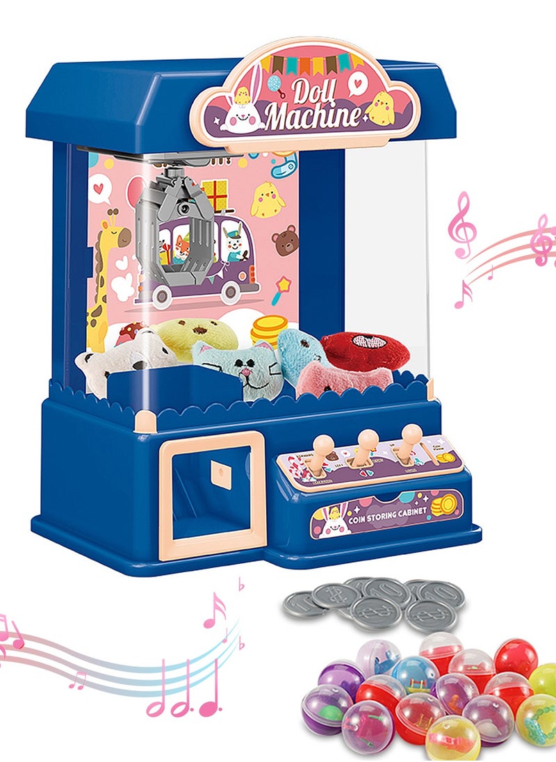 Electronic Doll Machine for Kids, DIY Mini Claw Machine with Music, Light and Candy Grabber for Home Parties, Boys and Girls Fun and Cool Toys Galore Gift
