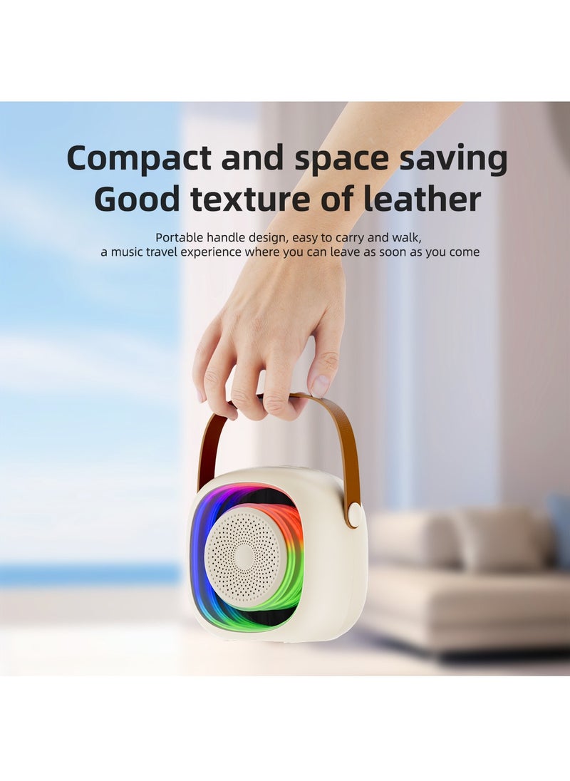 Karaoke Bluetooth Speaker with 2 Wireless Mic,Mini Portable Bluetooth Speaker with Microphone,Colorful Ambient Light for Family Gatherings and Entertainment