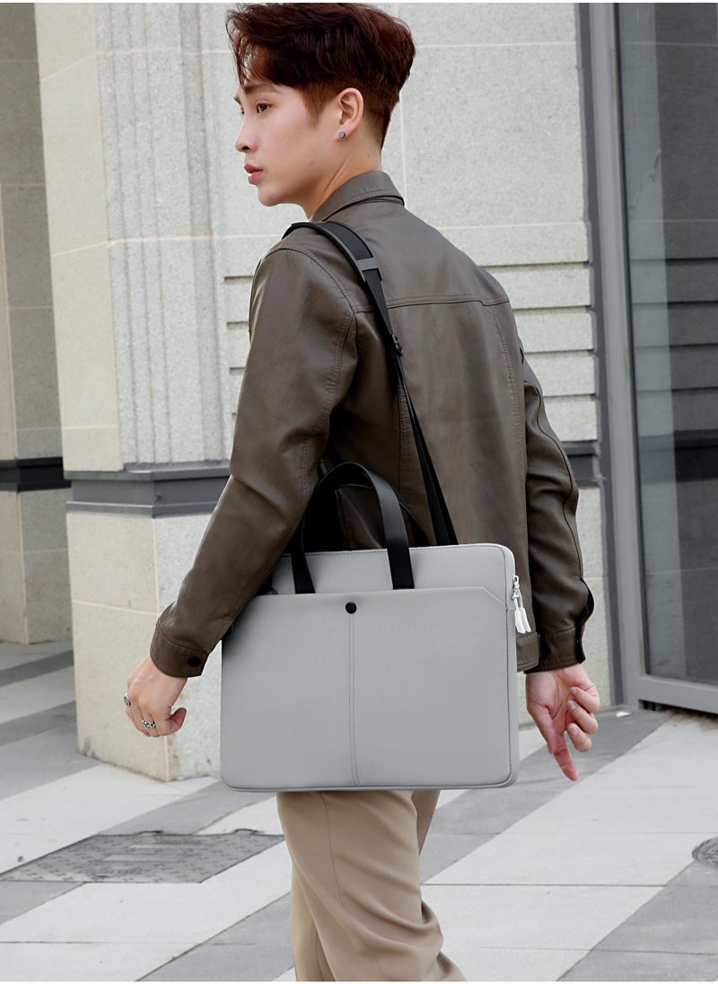 Large Capacity Laptop Bag Business Office Bag, 15 Inch Laptop Briefcase with Shoulder Strap and Luggage Trolley Strap, Lightweight Crossbody Bag for Men Women Travel Business Office, with a detachab