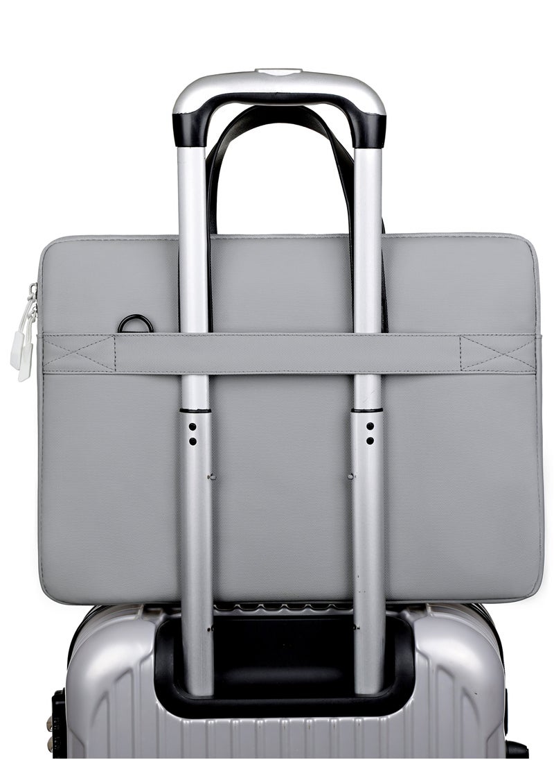 Large Capacity Laptop Bag Business Office Bag, 15 Inch Laptop Briefcase with Shoulder Strap and Luggage Trolley Strap, Lightweight Crossbody Bag for Men Women Travel Business Office, with a detachab