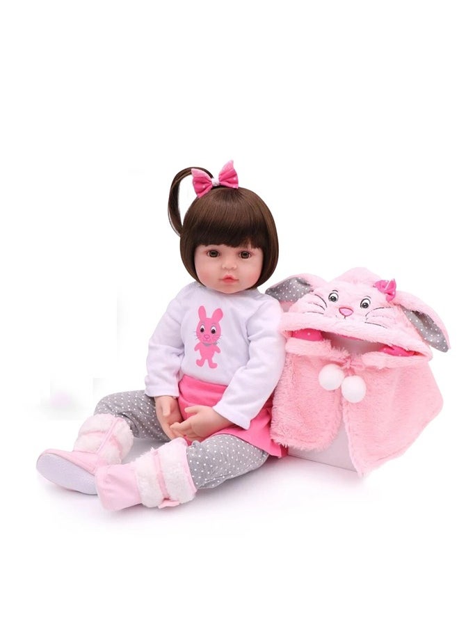 48cm Reborn Baby Doll, Realistic Newborn Baby Doll with Lifelike Soft Body, Silicone Limbs, Birthday Gift Set for Girls 3+