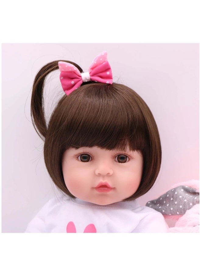 48cm Reborn Baby Doll, Realistic Newborn Baby Doll with Lifelike Soft Body, Silicone Limbs, Birthday Gift Set for Girls 3+