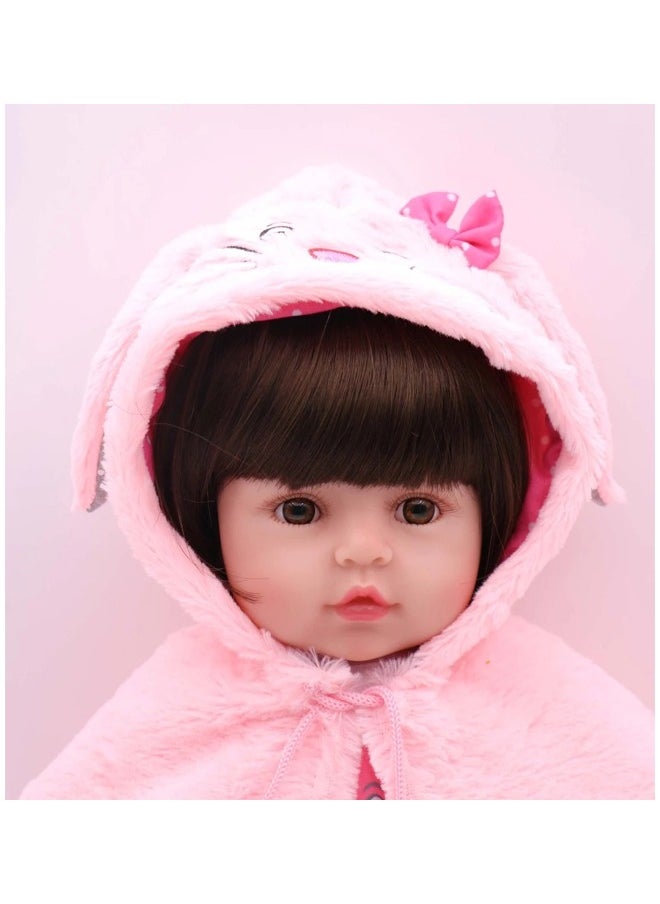 48cm Reborn Baby Doll, Realistic Newborn Baby Doll with Lifelike Soft Body, Silicone Limbs, Birthday Gift Set for Girls 3+