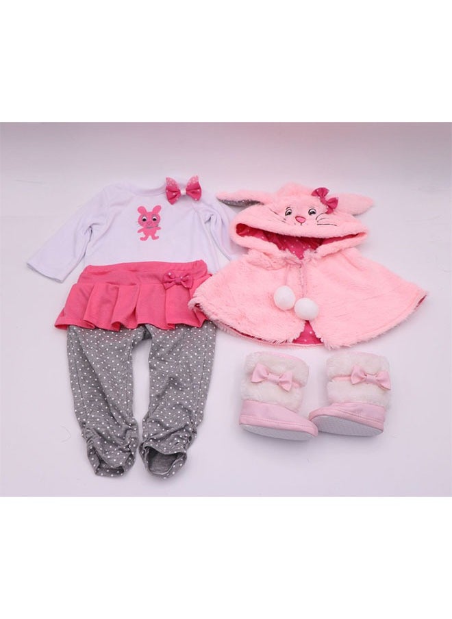 48cm Baby Doll with Lifelike Silicone Body,Pink Cute Gift Toy for Girls over Three Years Old