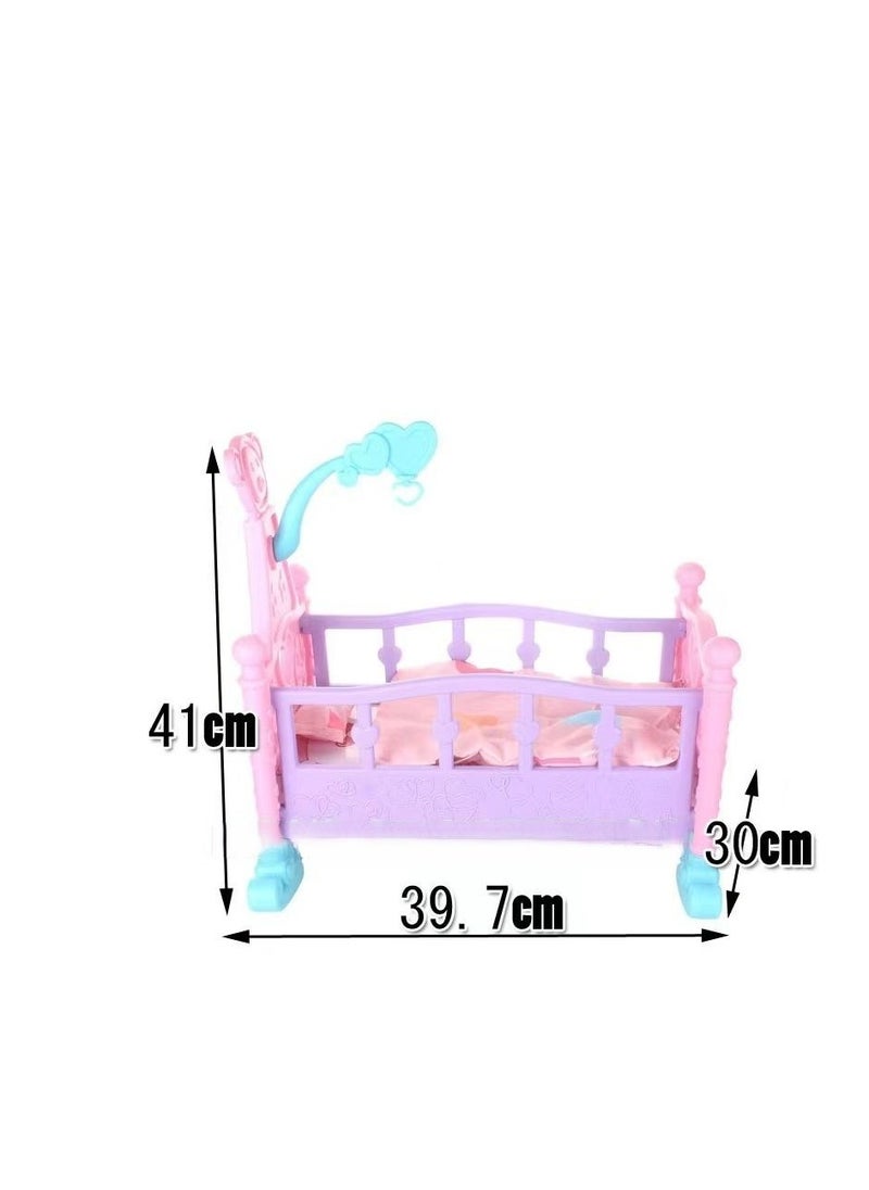 14-Inch Doll Play House Children's Toy Doll House Double Bed Shaker Snow White Bed Model Toy