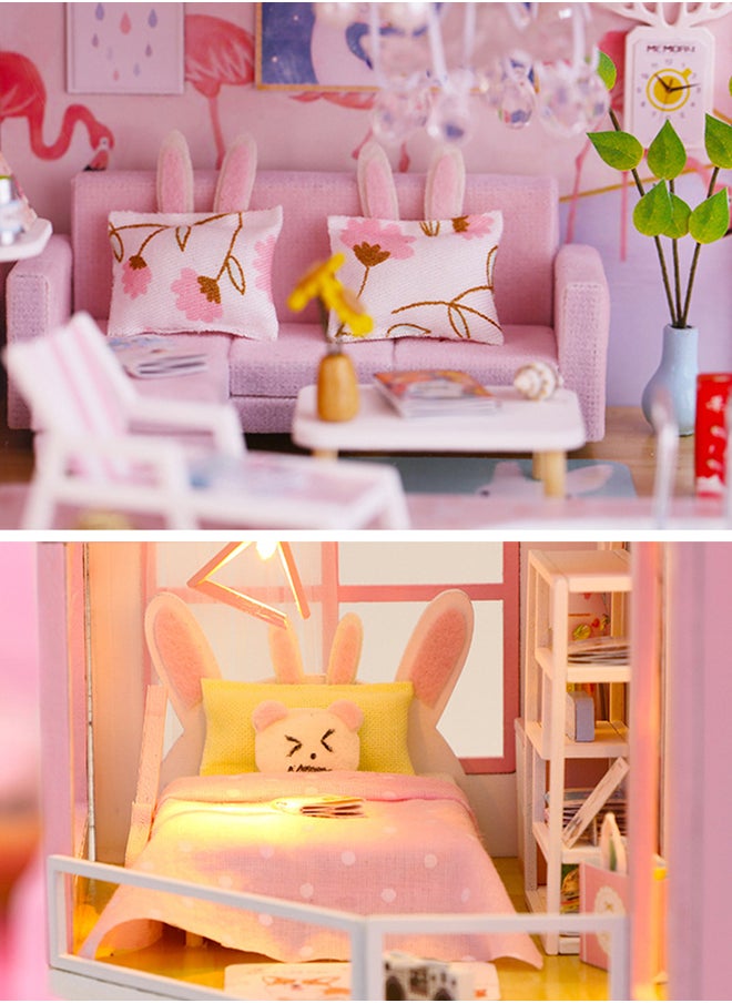 Dollhouse Miniature Furniture And Led Light 35x6.20x28cm