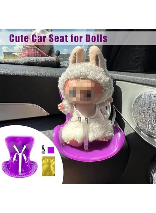 Cute Car Seat for Labubu Dolls, Car Decorations Accessories,Fashionable car Ornaments, Decorative Sofa Seat for Car Air-Conditioning Vents(Black)