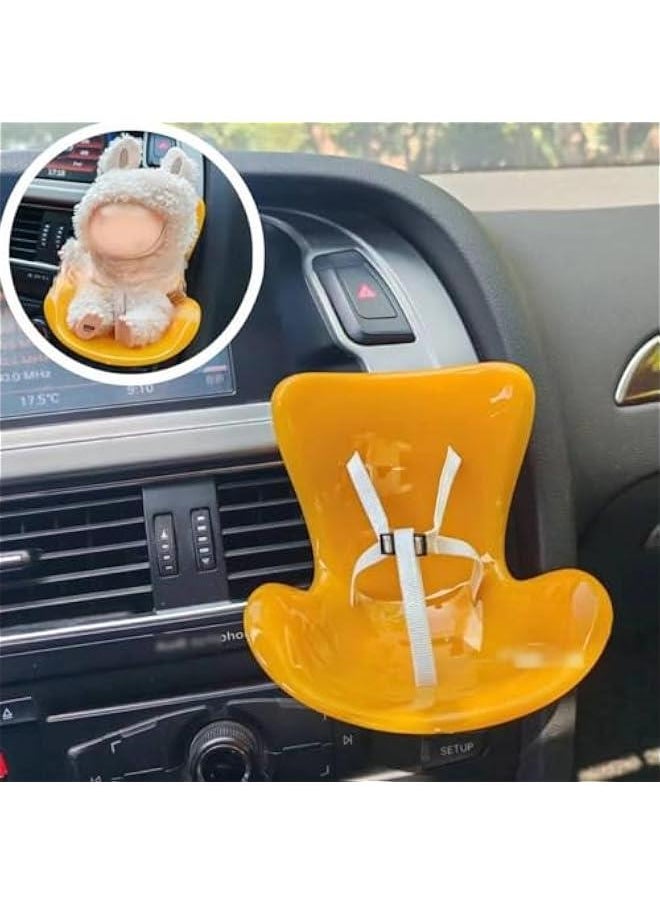 Cute Car Seat for Labubu Dolls, Car Decorations Accessories,Fashionable car Ornaments, Decorative Sofa Seat for Car Air-Conditioning Vents(Black)
