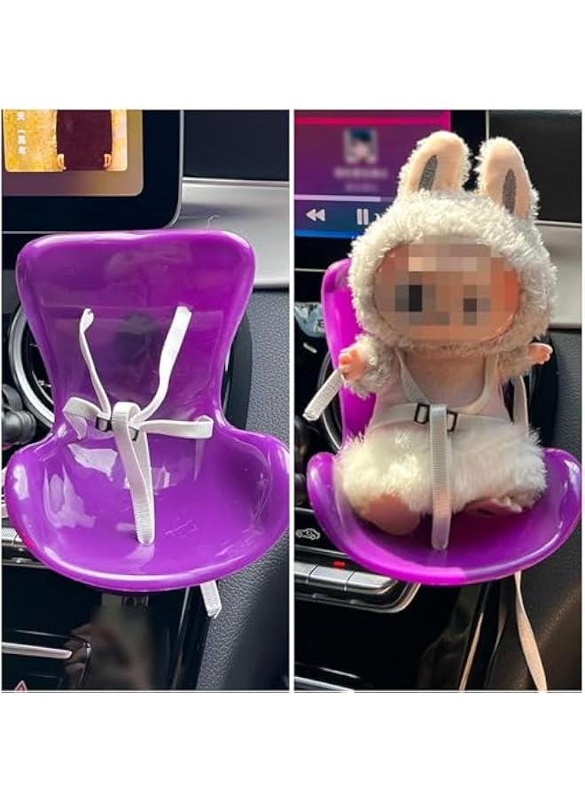 Cute Car Seat for Labubu Dolls, Car Decorations Accessories,Fashionable car Ornaments, Decorative Sofa Seat for Car Air-Conditioning Vents(Black)