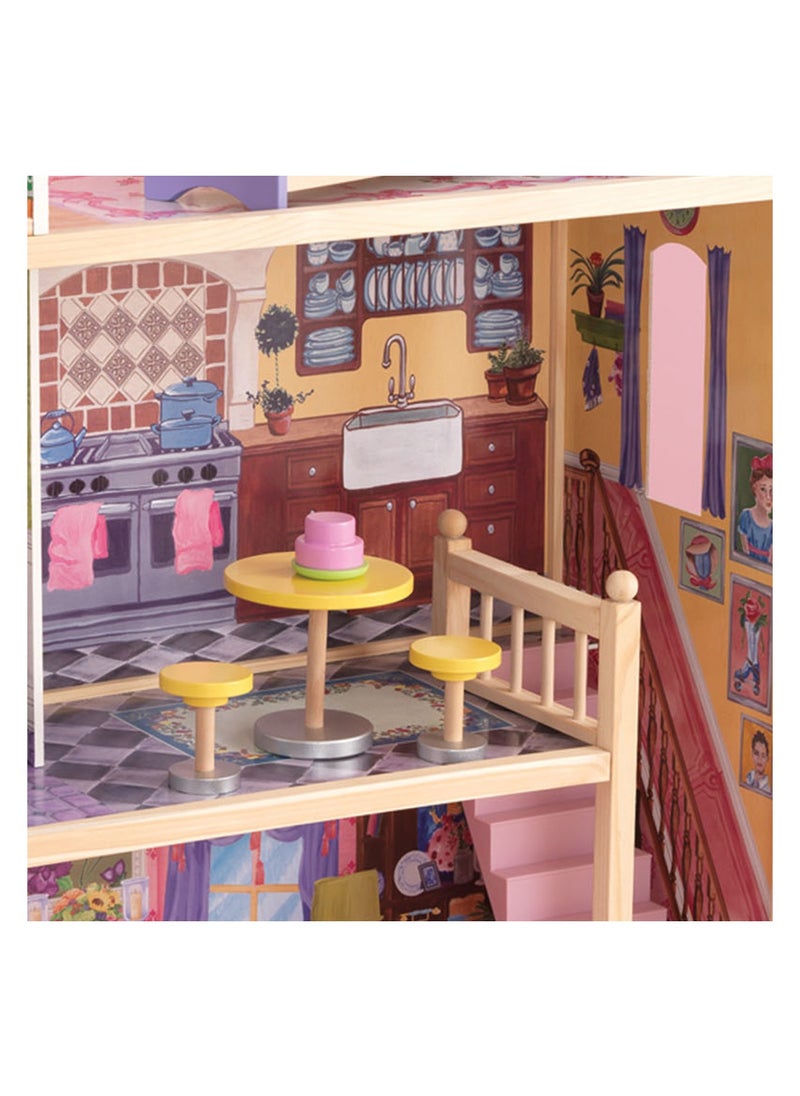 Kidkraft 65092 Kayla Wooden Dolls House With Furniture And Accessories Included