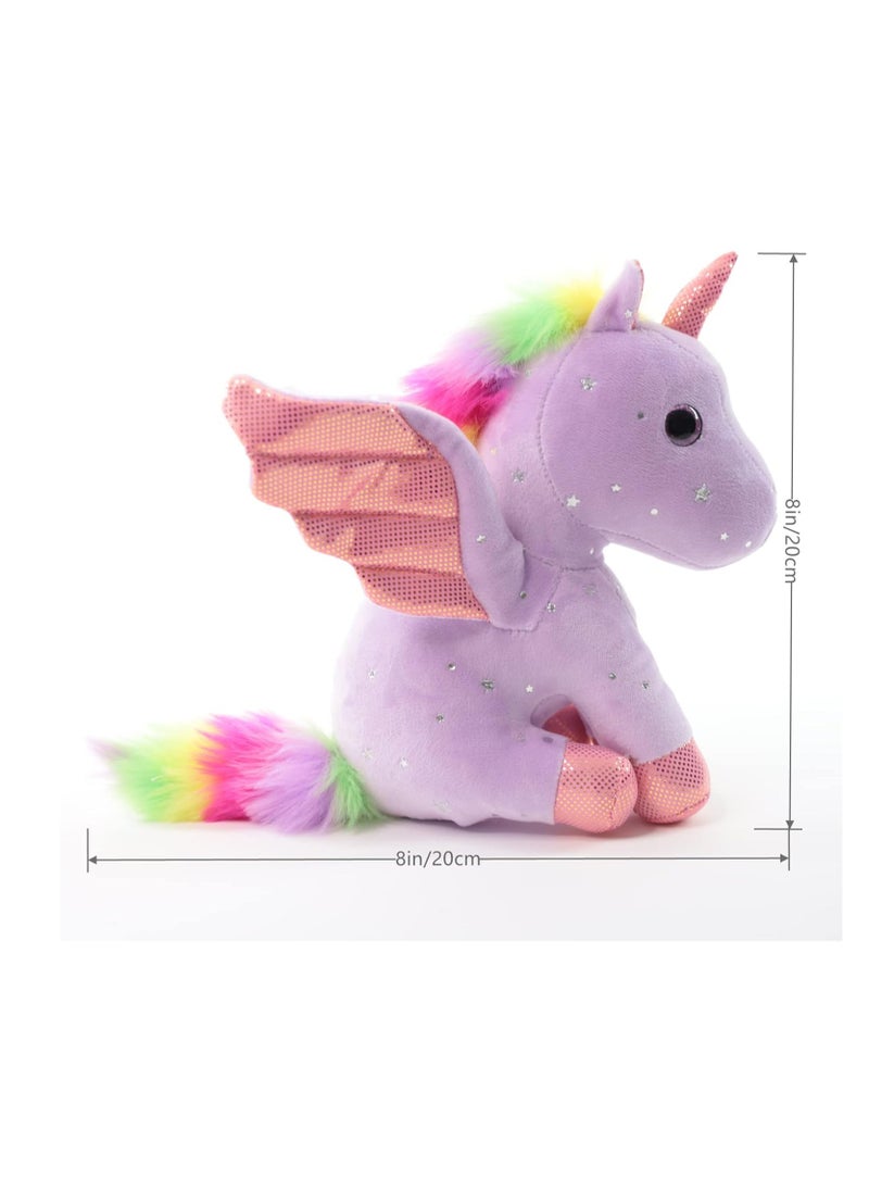 Unicorn Stuffed Animals 8 inch Cute Unicorn Gift Toys for Girls Unicorns Birthday Gifts Soft Plush Toys Set for Baby Toddler Girls Kids Decor