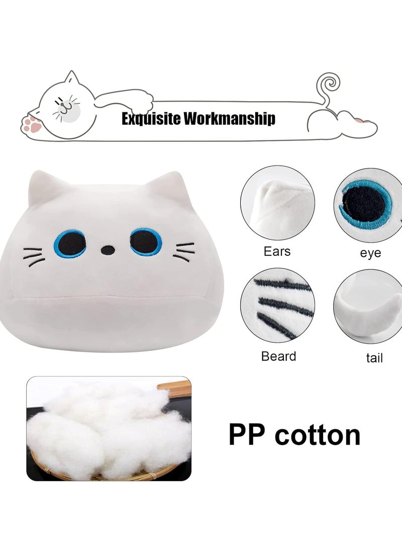 White cat plush body pillow, cute cat pillow, soft baby plush toys for kids, cat plush toys kawaii plush toys for boys and girls gifts