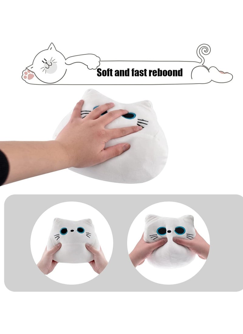 White cat plush body pillow, cute cat pillow, soft baby plush toys for kids, cat plush toys kawaii plush toys for boys and girls gifts