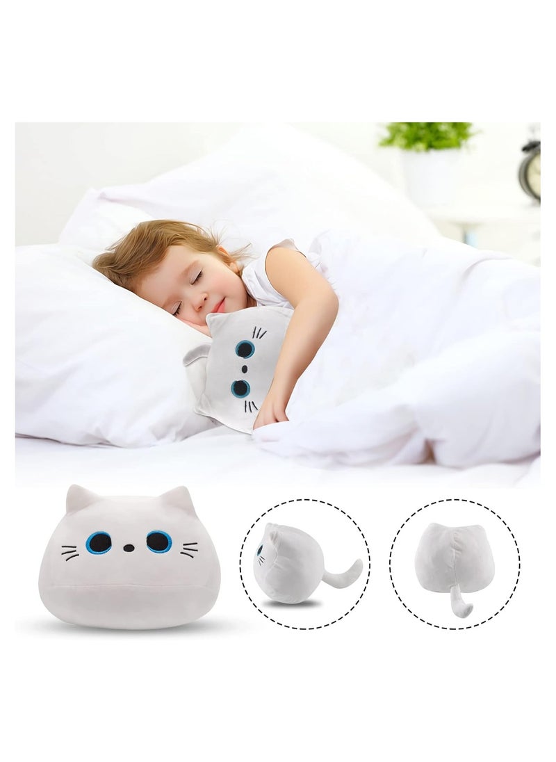 White cat plush body pillow, cute cat pillow, soft baby plush toys for kids, cat plush toys kawaii plush toys for boys and girls gifts