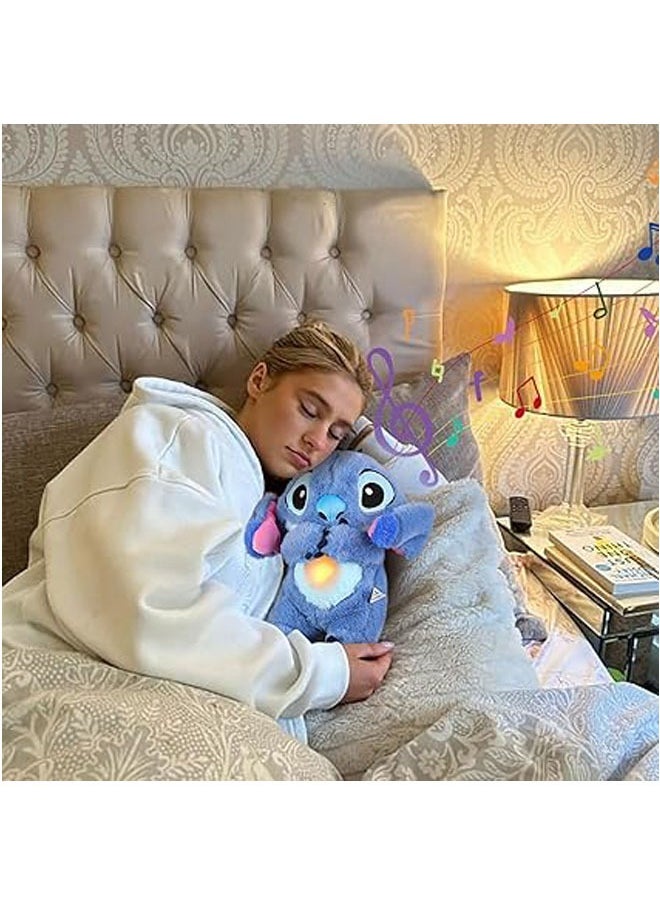 Stitch Cute Cartoon Anxiety Relief Plush Toys, New Breath Cartoon Plush Toys 2024, Blue Aliens Breathing Rhythm, Otter Sleep Companion Adult Sleep