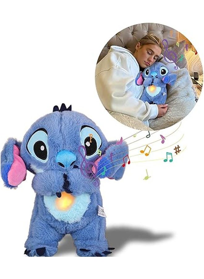 Stitch Cute Cartoon Anxiety Relief Plush Toys, New Breath Cartoon Plush Toys 2024, Blue Aliens Breathing Rhythm, Otter Sleep Companion Adult Sleep
