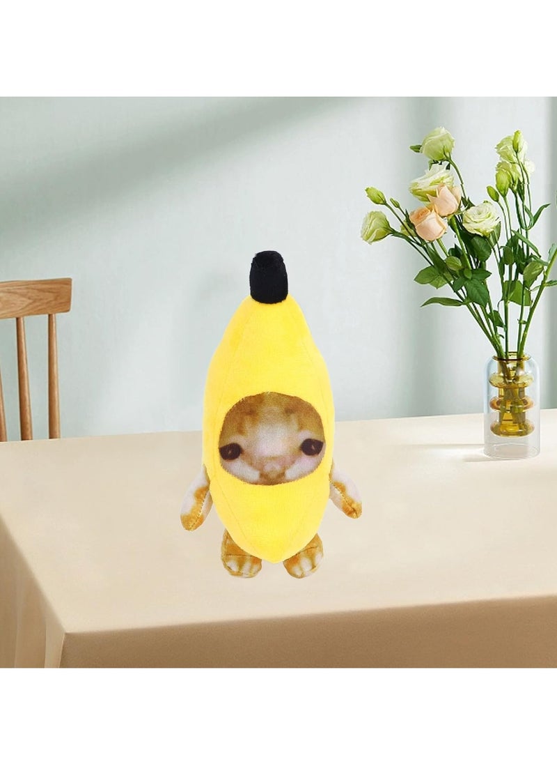 Funny banana cat plush toy, soft stuffed animal cute cartoon decoration for kids adults, sad banana cat stuffed animal ornaments, suitable for gift home décor birthday