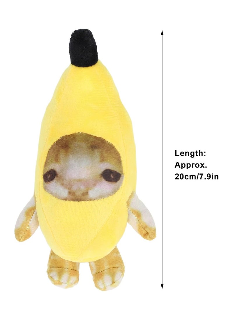 Funny banana cat plush toy, soft stuffed animal cute cartoon decoration for kids adults, sad banana cat stuffed animal ornaments, suitable for gift home décor birthday