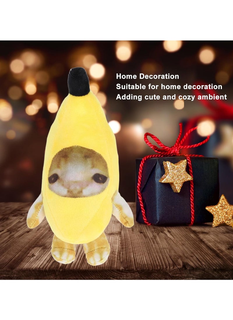 Funny banana cat plush toy, soft stuffed animal cute cartoon decoration for kids adults, sad banana cat stuffed animal ornaments, suitable for gift home décor birthday