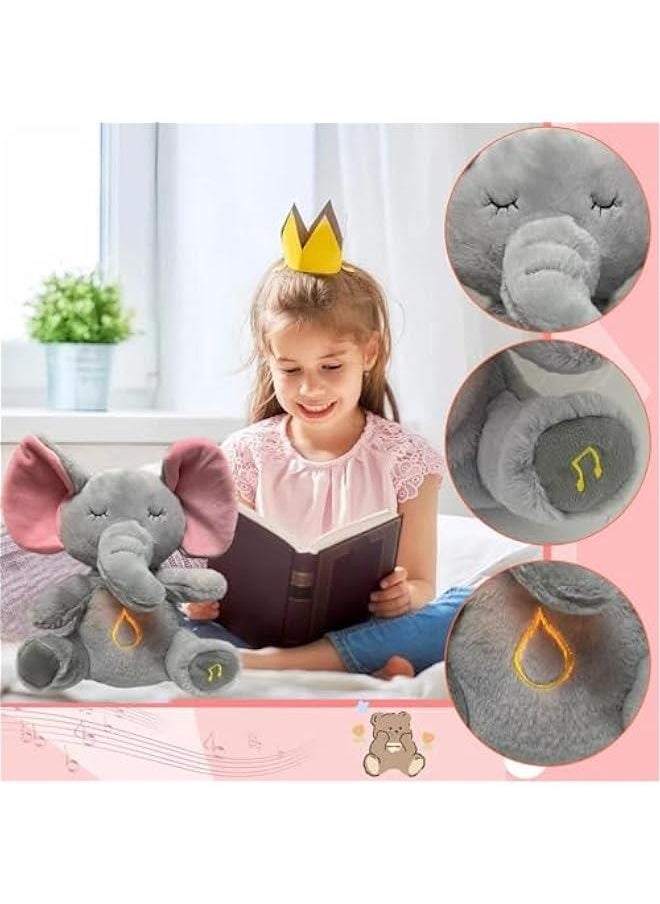 Soothing Breathable Plush Toy For Newborns Music Lighting Sleep Doll Elephant Shape PP Cotton Short Plush Multi-Functional-Color:Breathing Elephant Ordinary-Height:28cm