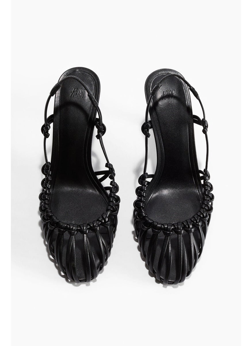 Knotted Heeled Slingbacks