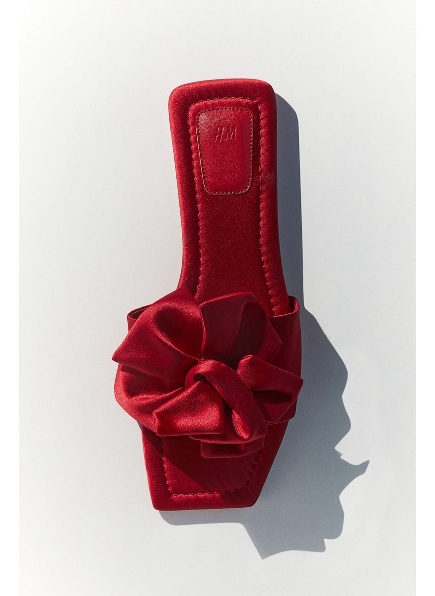 Appliquéd Satin Sandals