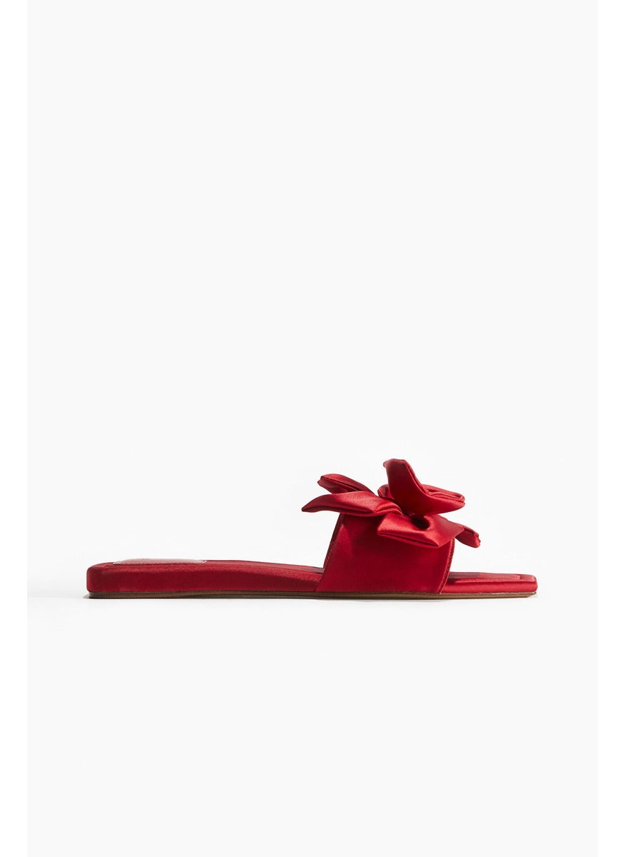 Appliquéd Satin Sandals