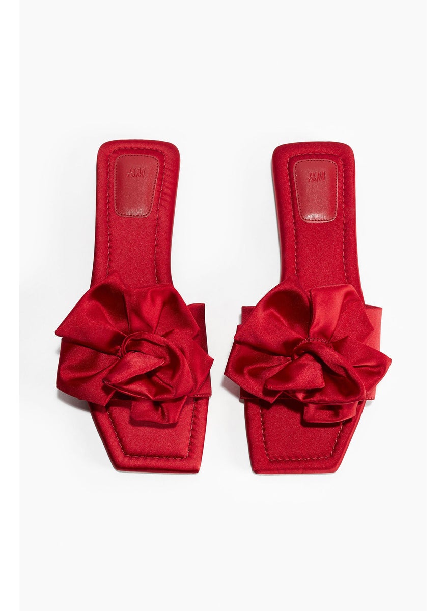 Appliquéd Satin Sandals