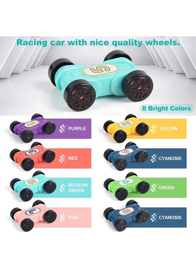 Gliding Car Toy Toddler Toys Car Ramp Toy Race Track Car Gifts Zig Zag Car Slide with 6 Ramps 8 Mini Cars- Racing Car Toys for Kids Boys Girls 3 4 5 6