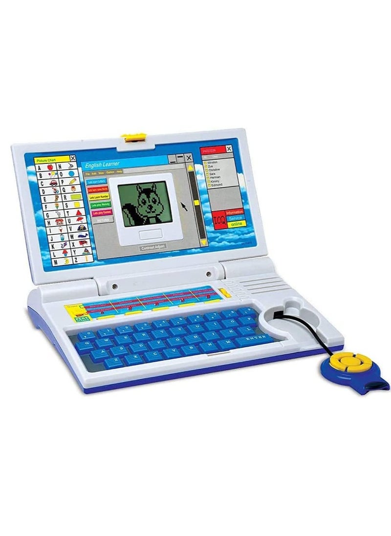 Educational Laptop Computer Toy with Mouse, Kids Learning Computer, English Learner Early Educational Study Laptop, Now Learn Letter, Words, Games, Mathematics, Music, Logic, Memory Tool