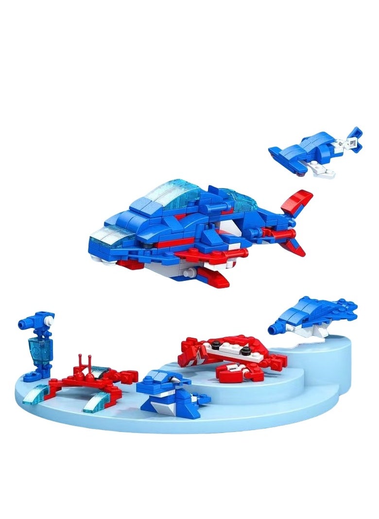 Educational toys, six-in-one building block toys, whale
