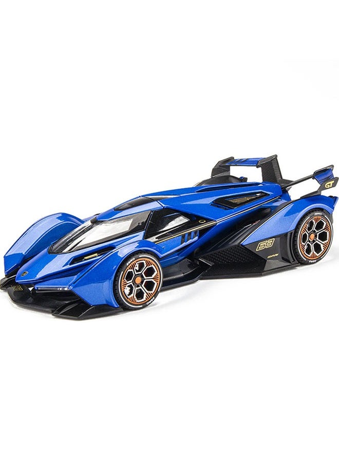 1/22 Lambo V12 Alloy Car Model Pull Back Sound and Light Toy Sports Car Racing Concept Car 20*9*5cm