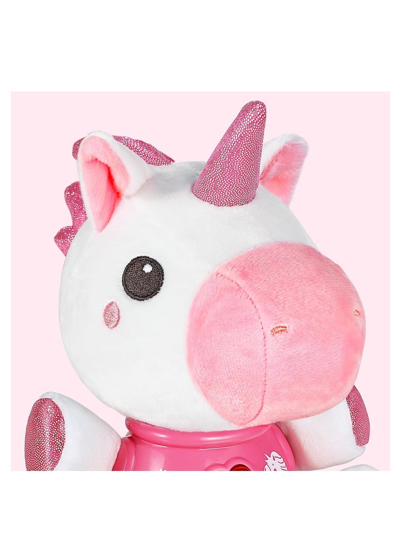 Baby Unicorn Musical Toys, Newborn Girls Soft Plush Stuffed Animal, Infant Light Music Set, 1st Birthday Shower Gift Easter Basket Stuffer 0 1 3 6 9 12 18 Months, Toddler Boy