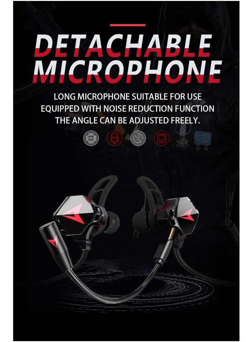 Wired Earbuds with Microphone, Battle Buds Wired Gaming Earbuds with Dual Microphone, Volume Control, Gaming Headset with Mic, Gaming Earphones Wired for Mobile Gaming, Switch, Xbox One, PS4, PS5, PC