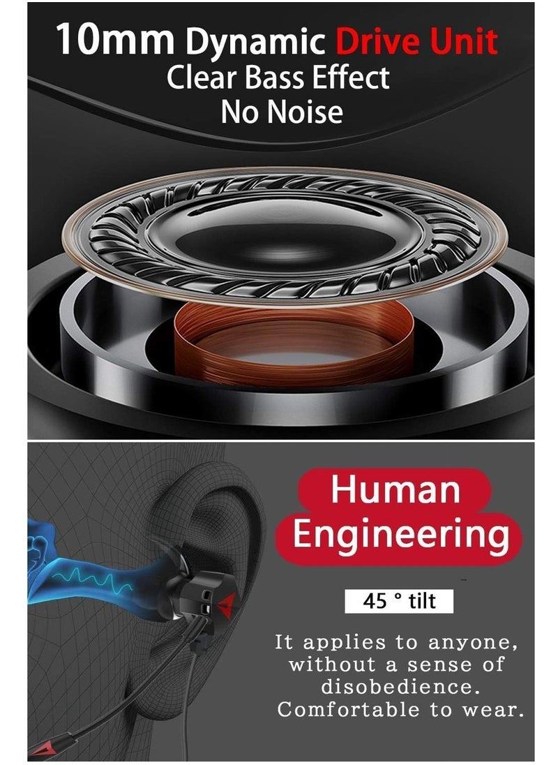 Wired Earbuds with Microphone, Battle Buds Wired Gaming Earbuds with Dual Microphone, Volume Control, Gaming Headset with Mic, Gaming Earphones Wired for Mobile Gaming, Switch, Xbox One, PS4, PS5, PC