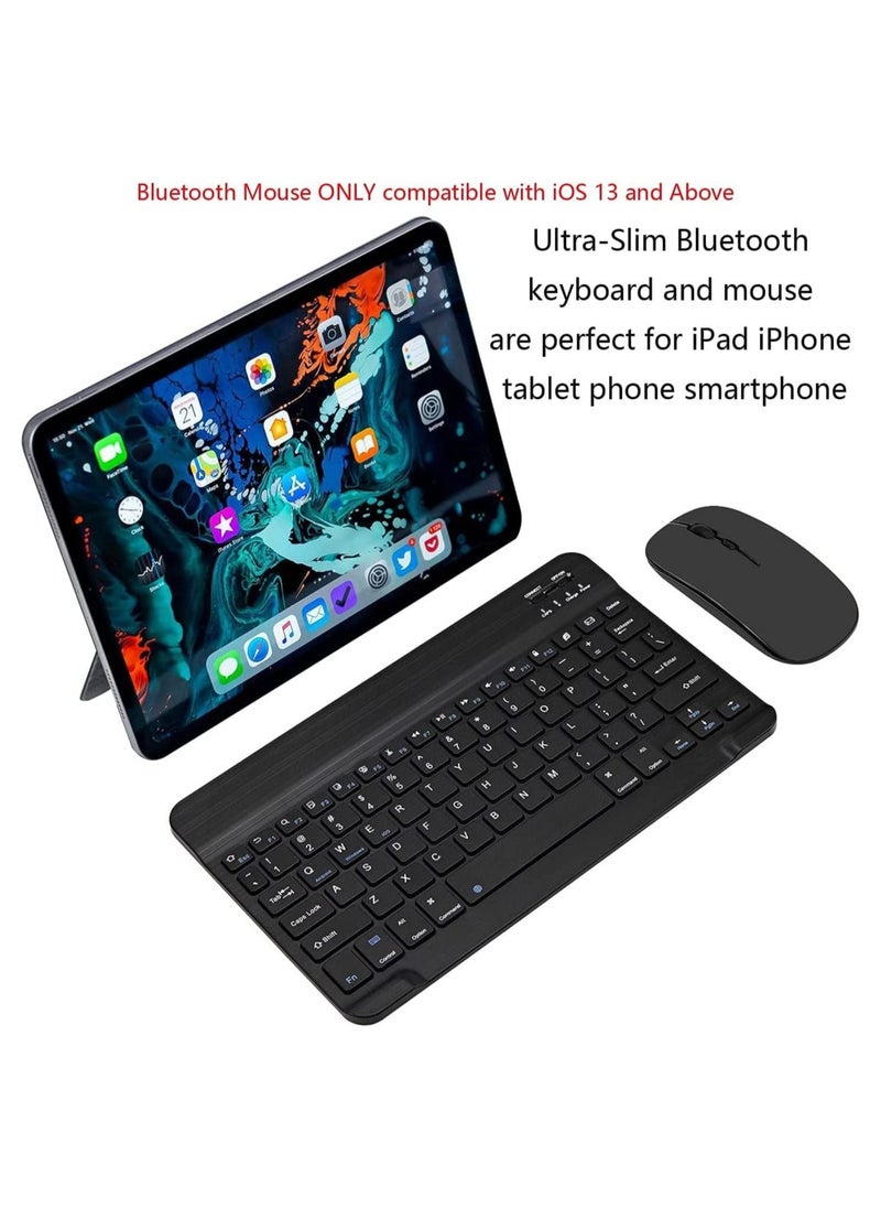Arabic and English Bluetooth Keyboard and Mouse Combo Ultra Slim Portable Compact Wireless Mouse Keyboard Set for IOS Android Windows Tablet Phone iPhone iPad Pro Air Mini