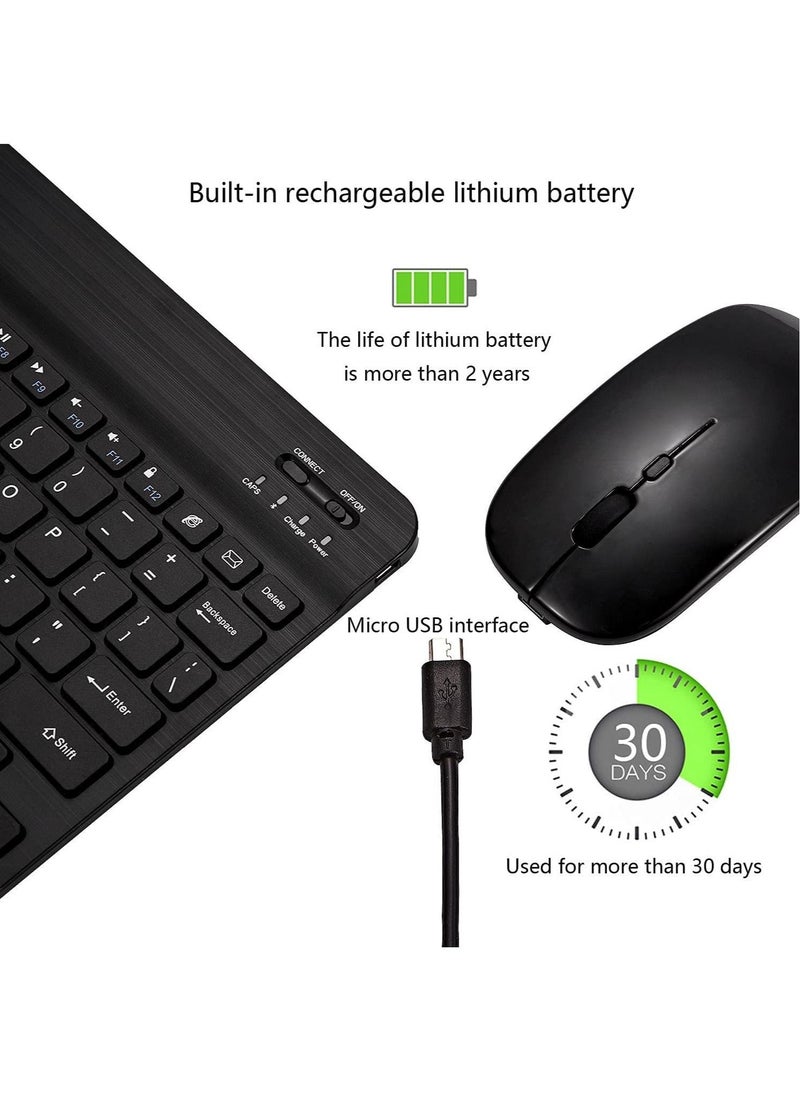 Arabic and English Bluetooth Keyboard and Mouse Combo Ultra Slim Portable Compact Wireless Mouse Keyboard Set for IOS Android Windows Tablet Phone iPhone iPad Pro Air Mini
