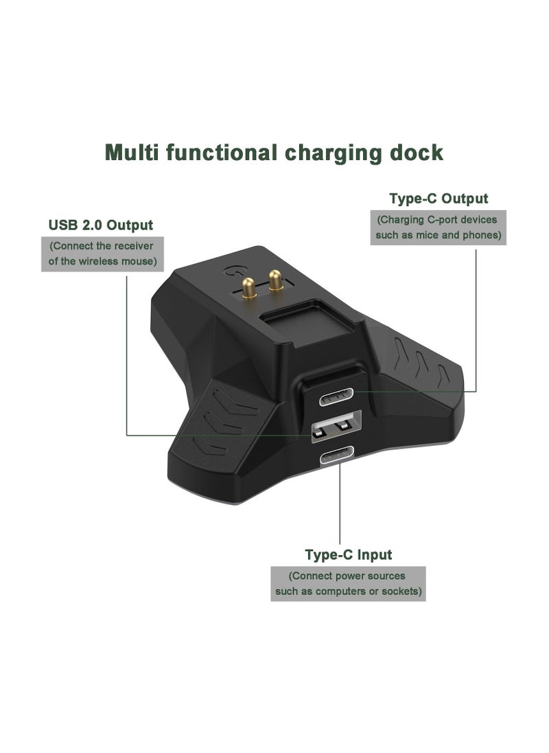 Charging Dock for Razer Game Wireless Mouse Naga Pro/Viper Ultimate/Basilisk Ultimate/DeathAdder V2 Pro Replacement Charger, Fast Charging, Magnetic Attraction (USB Cable Included)