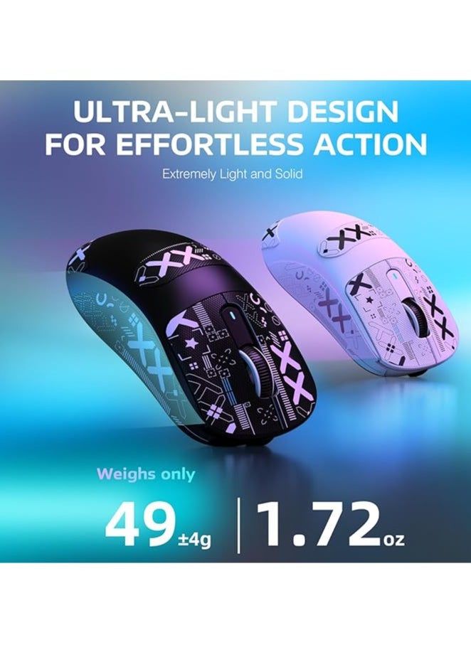 X3 Lightweight Wireless Gaming Mouse with Non-Slip Mouse Grip Strap, Self-Adhesive Design, Delicate Elastic Band, Sweat Pads, Sweat Stickers