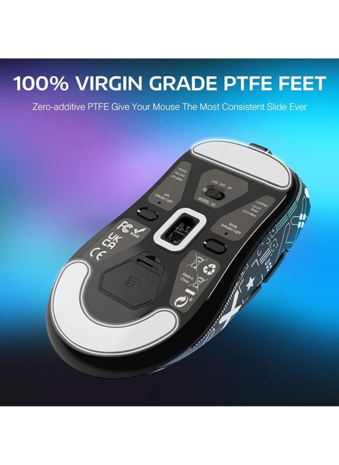 X3 Lightweight Wireless Gaming Mouse with Non-Slip Mouse Grip Strap, Self-Adhesive Design, Delicate Elastic Band, Sweat Pads, Sweat Stickers