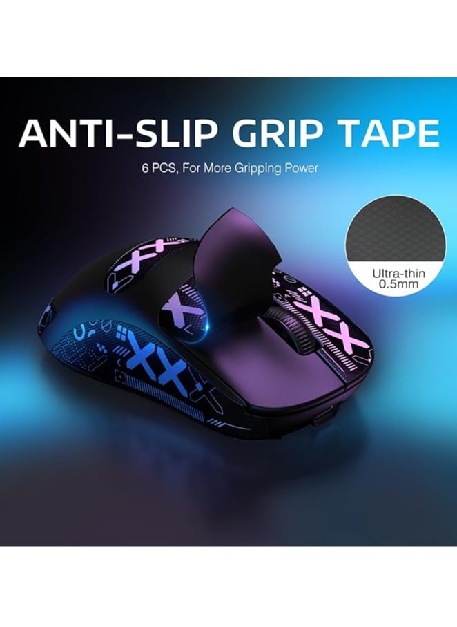 X3 Lightweight Wireless Gaming Mouse with Non-Slip Mouse Grip Strap, Self-Adhesive Design, Delicate Elastic Band, Sweat Pads, Sweat Stickers