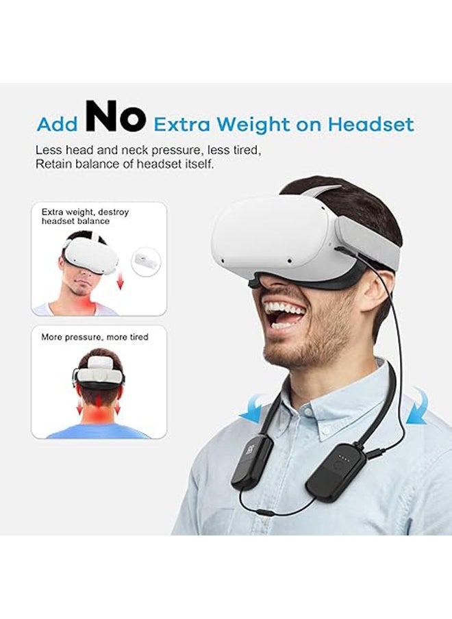 The 8000mAh dangling neck battery is compatible with Meta Quest 3/Oculus Quest 2/Oculas, fast charging VR headsets, portable power banks