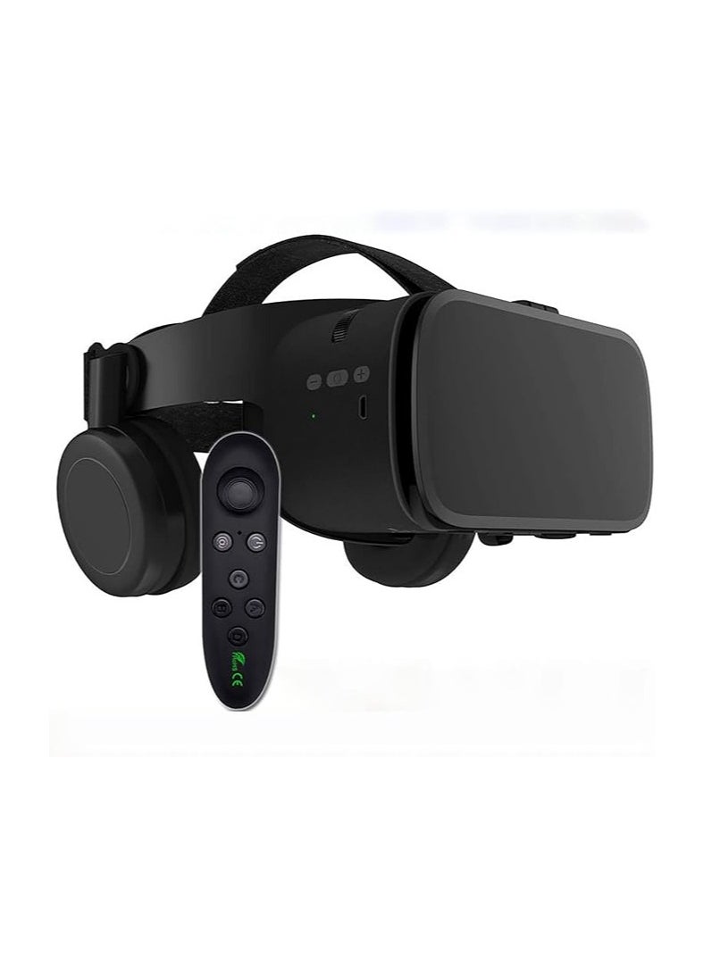 Virtual Reality Virtual Reality Headset 3D Glasses Headset for 3D Movie/Game Metaverse Goggles with Bluetooth Headset, Compatible with All 4.7-6.3 iPhone/Android Phones