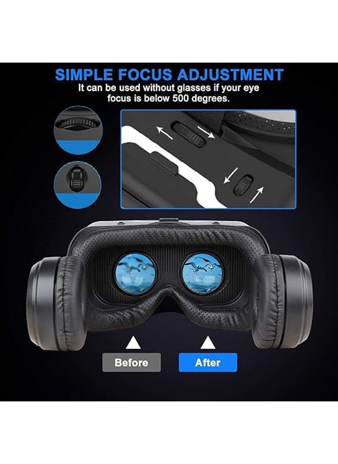 Virtual Reality VR Headset 3D Glasses Headset VR Goggles TV, Movies  Video Games Compatible iOS, Android  Support 4.7-6.53 inches with remote control