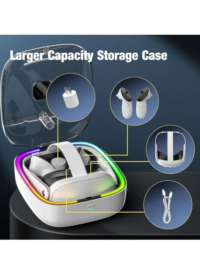 Charging Dock for Meta Quest 3 with RGB Lights, VR Headset Charging Dock for Meta Quest 3, RGB Headset Display Stand with LED Lights for Meta Quest 3 Accessories