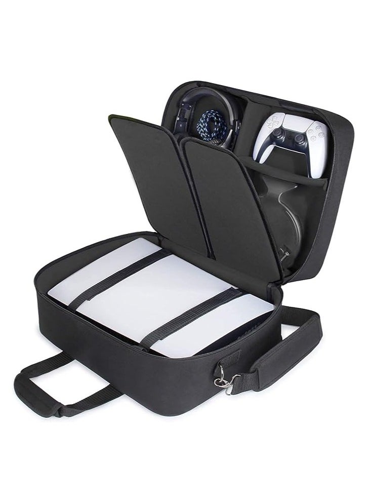 PS5 Case Console Case Compatible with Playstation 5 and PS5 Digital Edition with Customizable Interior for Playstation Controller, PS5 Games, Gaming Headset